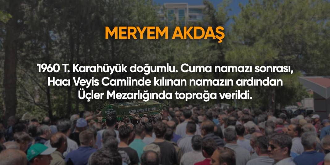 Konya'da bugün vefat edenler | 6 Eylül 2024 3